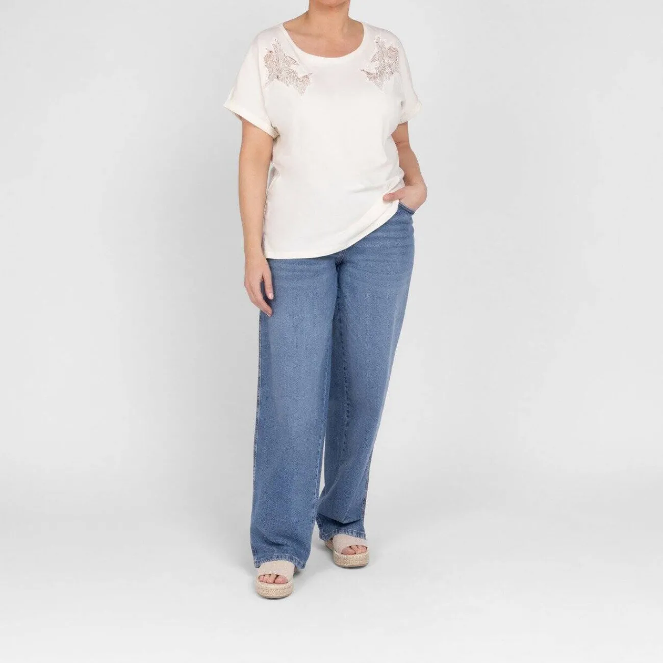 Sale Luisa Viola Embroidered T-Shirt Off-White