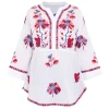 Clearance LULA SOUL LulaSoul Embroidered Cotton Tunic White