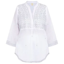 Sale LULA SOUL LulaSoul Embroidered Sequin Cotton Tunic White
