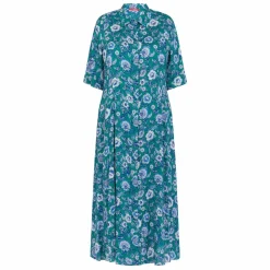 Fashion Marina Rinaldi Sport Marina Rinaldi Antique Floral Dress Green