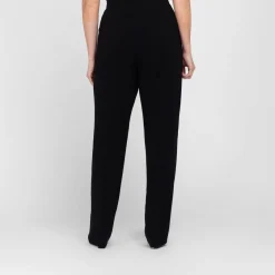 Clearance Marina Rinaldi BLACK PULL-ON FRONT CREASE TROUSER