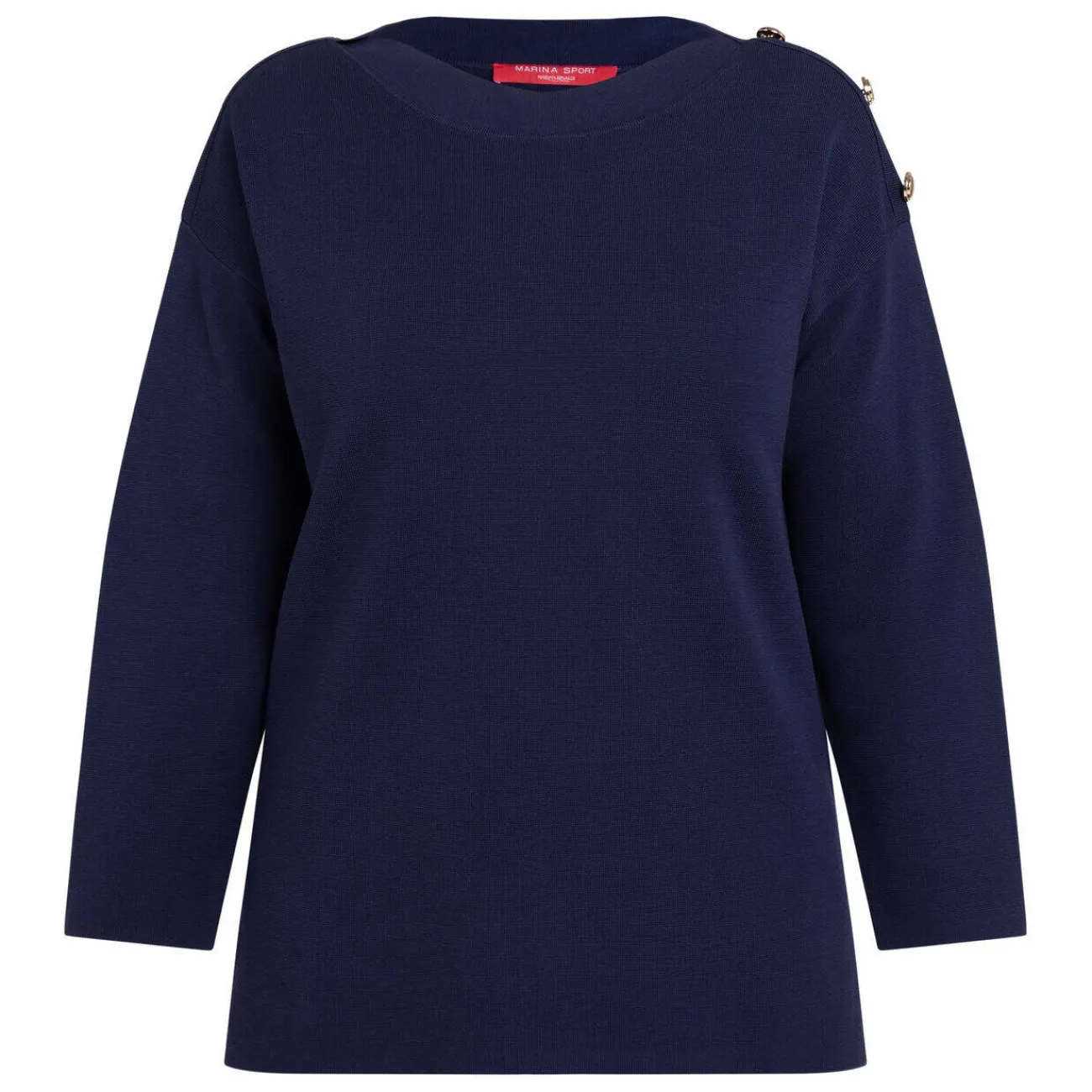 Best Marina Rinaldi Sport Marina Rinaldi Cotton Blend Knitted Tunic Navy