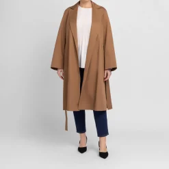 Outlet Marina Rinaldi Cotton Gabardine Trench Coat Camel