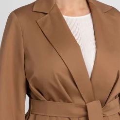 Outlet Marina Rinaldi Cotton Gabardine Trench Coat Camel