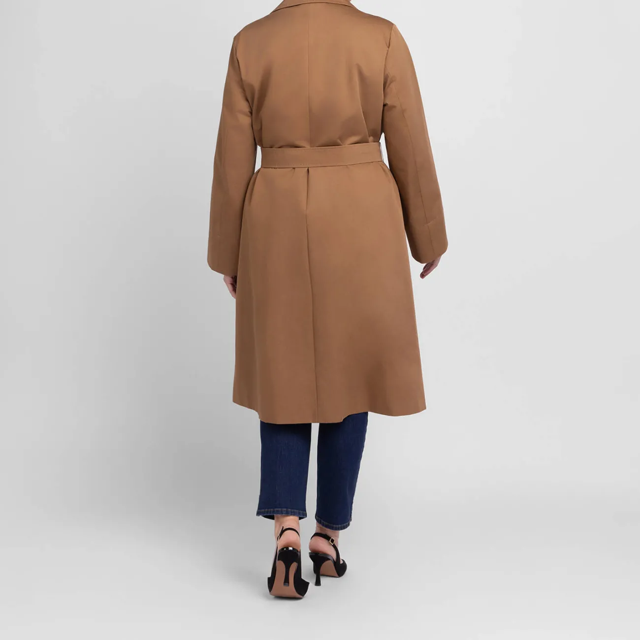 Outlet Marina Rinaldi Cotton Gabardine Trench Coat Camel