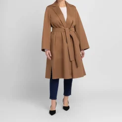Outlet Marina Rinaldi Cotton Gabardine Trench Coat Camel