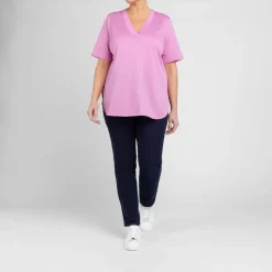 Sale Marina Rinaldi Cotton Jersey T-Shirt Rose Pink