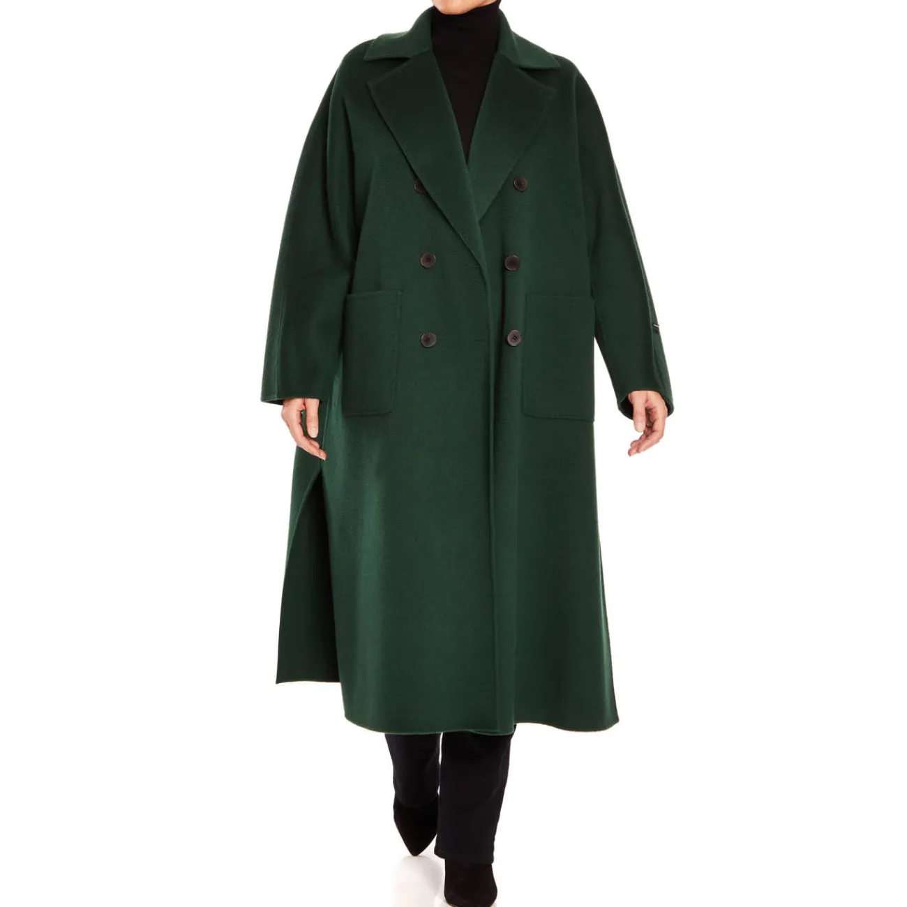 New Marina Rinaldi DOUBLE FACE WOOL COAT GREEN