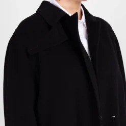 New Marina Rinaldi Double Face Wool Coat Black