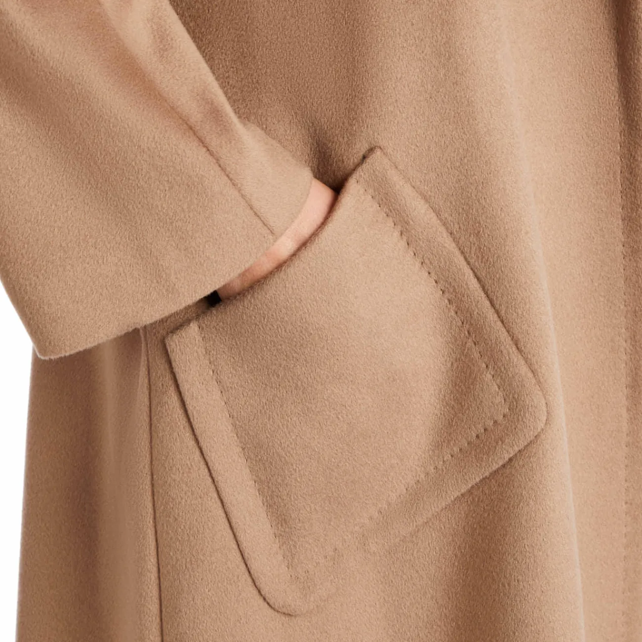 Clearance Marina Rinaldi Double Face Wool Coat Champagne