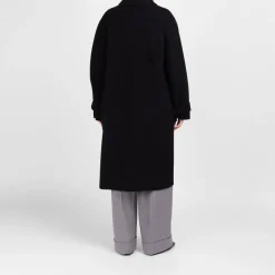 New Marina Rinaldi Double Face Wool Coat Black