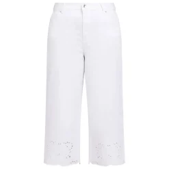 New Marina Rinaldi Embroidered Hem Jeans White