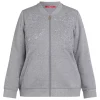 Online Marina Rinaldi Embroidered Jersey Bomber-Cut Jacket Grey