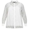 Sale Marina Rinaldi Elegante Marina Rinaldi Embroidered Organza Shirt White