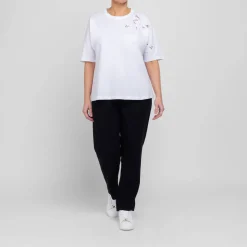 Outlet Marina Rinaldi Embroidered T-Shirt White