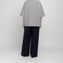 Fashion Marina Rinaldi Sport Marina Rinaldi Embroidered Jersey T-Shirt Navy Stripe