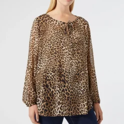 Outlet Marina Rinaldi Sport Marina Rinaldi Georgette Animal Print Tunic