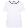 New Marina Rinaldi Jewel Collar T-Shirt White