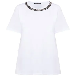 New Marina Rinaldi Jewel Collar T-Shirt White