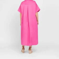 Hot Marina Rinaldi Sport Marina Rinaldi Linen Blend Dress Fuchsia