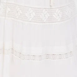 Online Marina Rinaldi Long Flounced Cotton Skirt Ivory