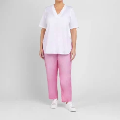 Discount Marina Rinaldi Lyocell Satin Trousers Rose Pink
