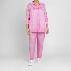 Discount Marina Rinaldi Lyocell Satin Trousers Rose Pink