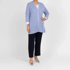 Online Marina Rinaldi NAVY PULL ON FRONT CREASE TROUSER