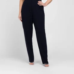Online Marina Rinaldi NAVY PULL ON FRONT CREASE TROUSER