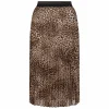 Outlet Marina Rinaldi Sport Marina Rinaldi Pleated Georgette Animal Print Skirt
