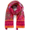 Discount Marina Rinaldi Printed Cotton Sarong Scarf Pink