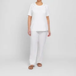 Sale Marina Rinaldi Pull on Triacetate Trouser White