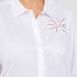Best Marina Rinaldi Sport Marina Rinaldi Pure Cotton Embroidered Shirt White