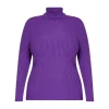 Clearance Marina Rinaldi RIBBED POLO NECK SWEATER VIOLET