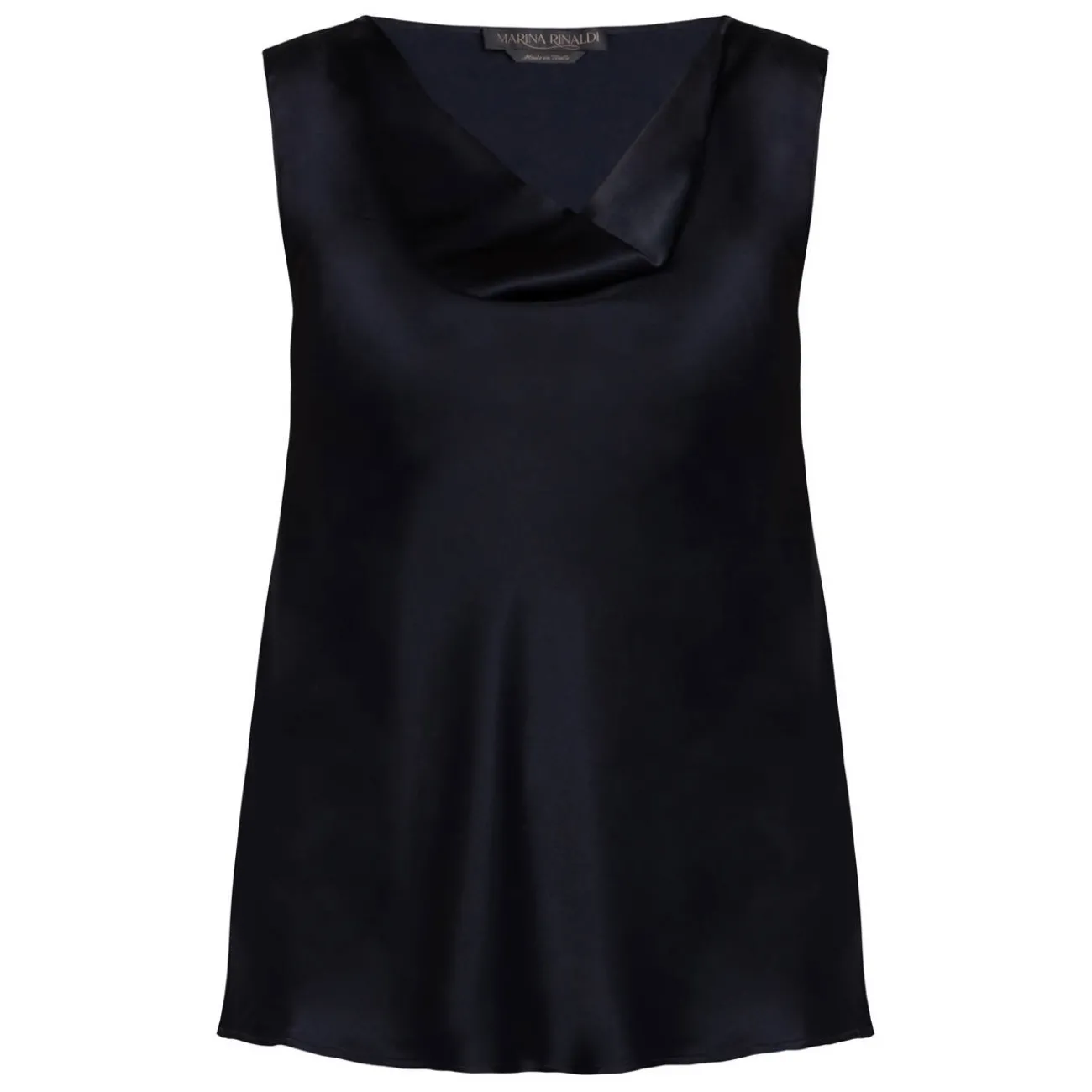 Online Marina Rinaldi Elegante Marina Rinaldi Silk Acetate Drape Vest Navy