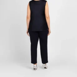Online Marina Rinaldi Elegante Marina Rinaldi Silk Acetate Drape Vest Navy