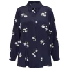Sale Marina Rinaldi Silk Crepe de Chine Shirt Navy