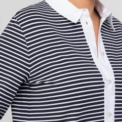 New Marina Rinaldi Sport Marina Rinaldi Stripe Jersey Dress Navy