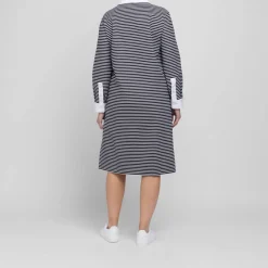 New Marina Rinaldi Sport Marina Rinaldi Stripe Jersey Dress Navy