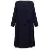 Hot Marina Rinaldi Elegante Marina Rinaldi Triacetate Keyhole Dress Navy
