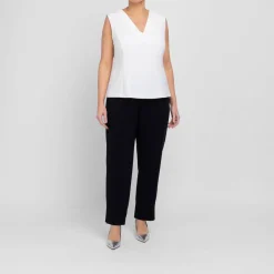 Outlet Marina Rinaldi Elegante Marina Rinaldi Triacetate Cady Top White Optional Sleeve