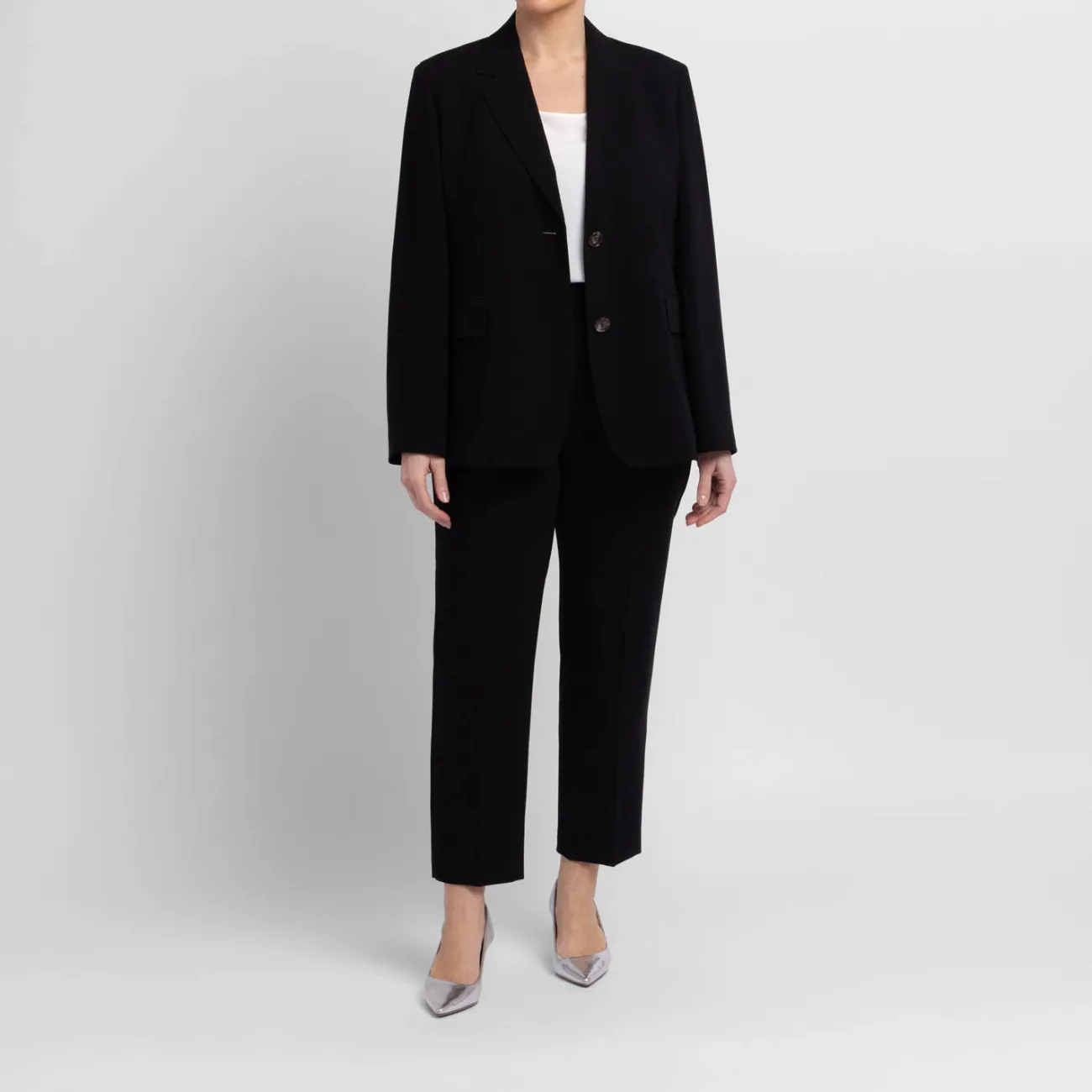 Fashion Marina Rinaldi Triacetate Trouser Slim Fit Black