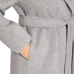 Outlet Marina Rinaldi Virgin Wool Coat Pearl Grey
