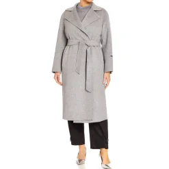 Outlet Marina Rinaldi Virgin Wool Coat Pearl Grey