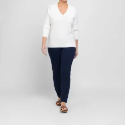 Hot Marina Rinaldi Sport Marina Rinaldi V-Neck Sweater White