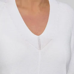 Hot Marina Rinaldi Sport Marina Rinaldi V-Neck Sweater White
