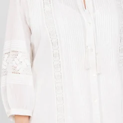 New Marina Rinaldi Sport Marina Rinaldi White Cotton Muslin Shirt