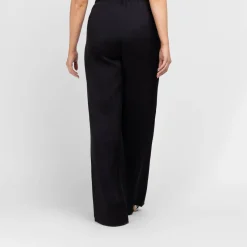 New Marina Rinaldi Elegante Marina Rinaldi Wide Leg Pull-On Satin Trousers Black