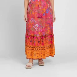 Fashion Marina Rinaldi Sport Marina Rinaldi Wildflower Maxi Skirt Hot Pink