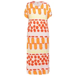 Fashion Godske Noen Abstract Print Dress Coral